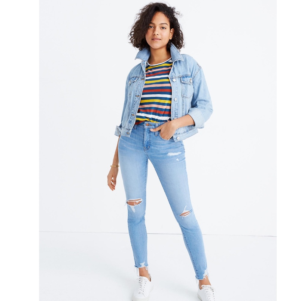 Madewell curvy high rise skinny jean: distressed